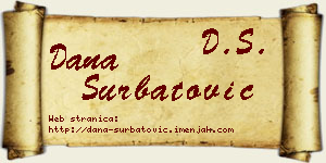 Dana Šurbatović vizit kartica